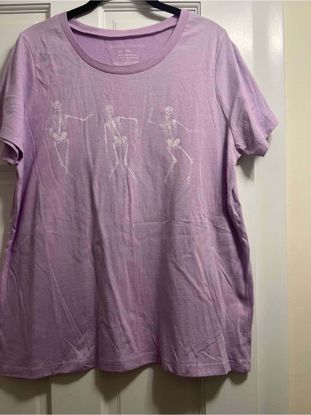Grayson Threads Lavender Tee with Dancing Skeletons